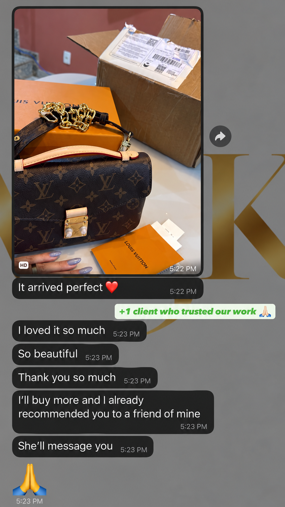 Original MSK customer message on WhatsApp 1